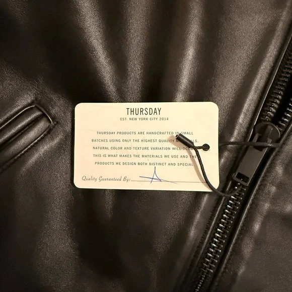 Thursday Bomber Jacket Size Medium Lamb Leather New